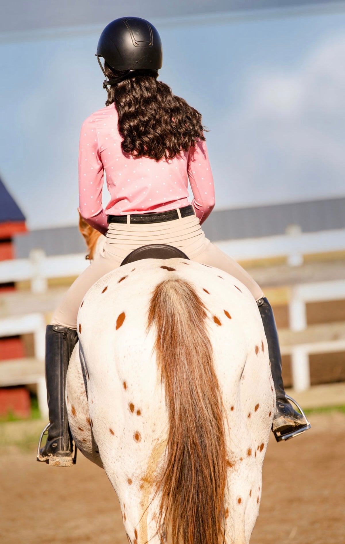 Pink Polka Dot-Riding Top
