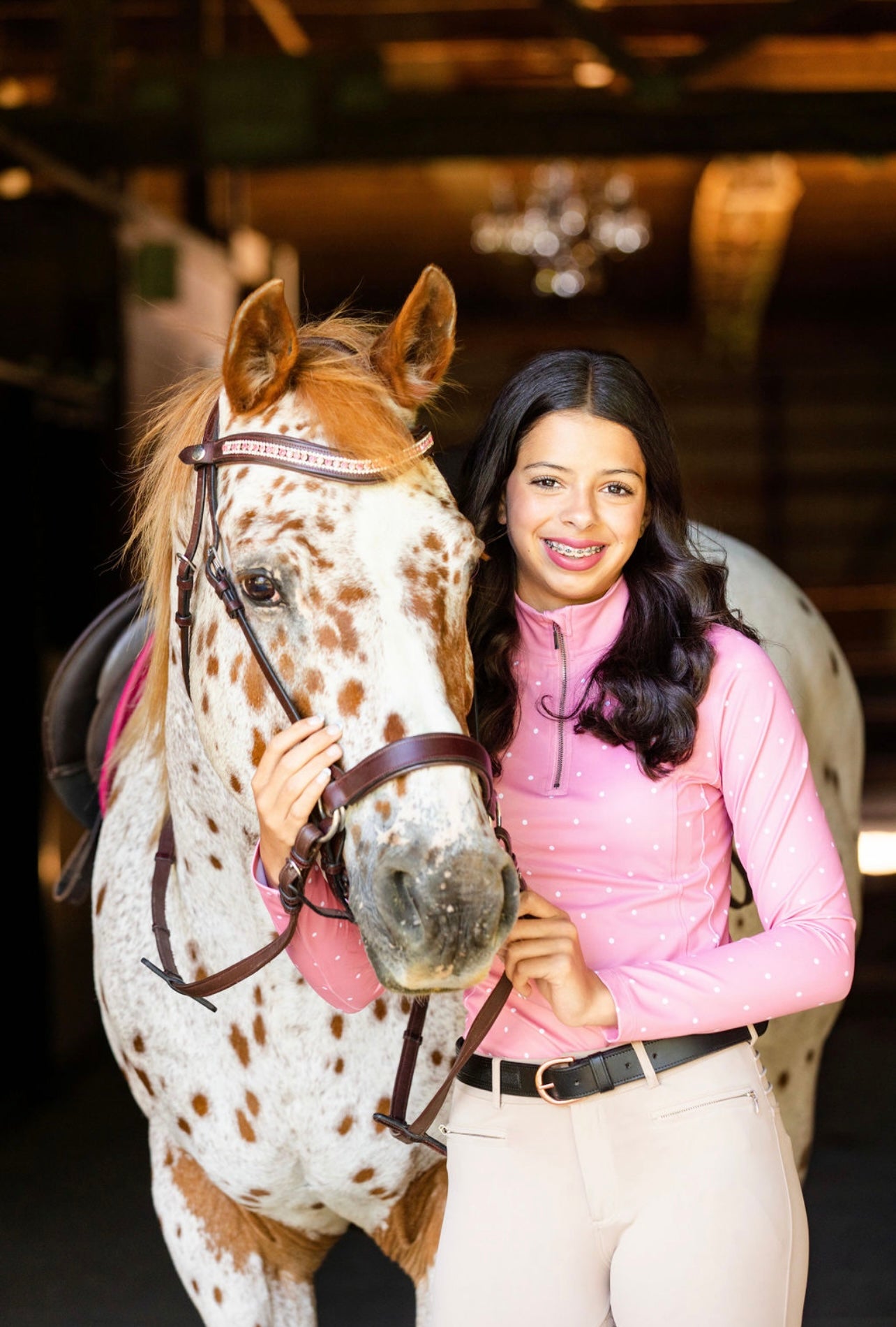 Pink Polka Dot-Riding Top