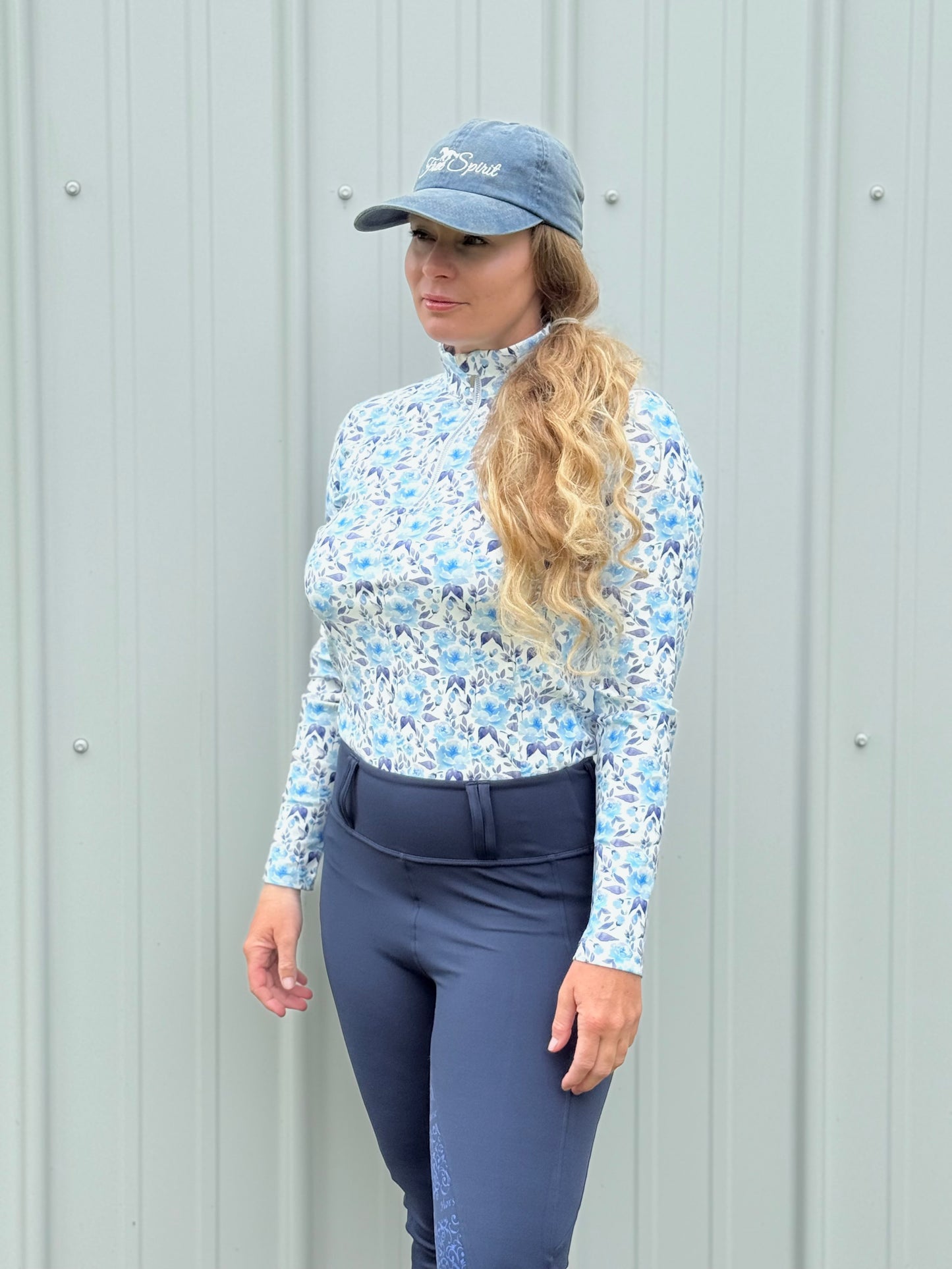 Navy Swirl-Riding Tights