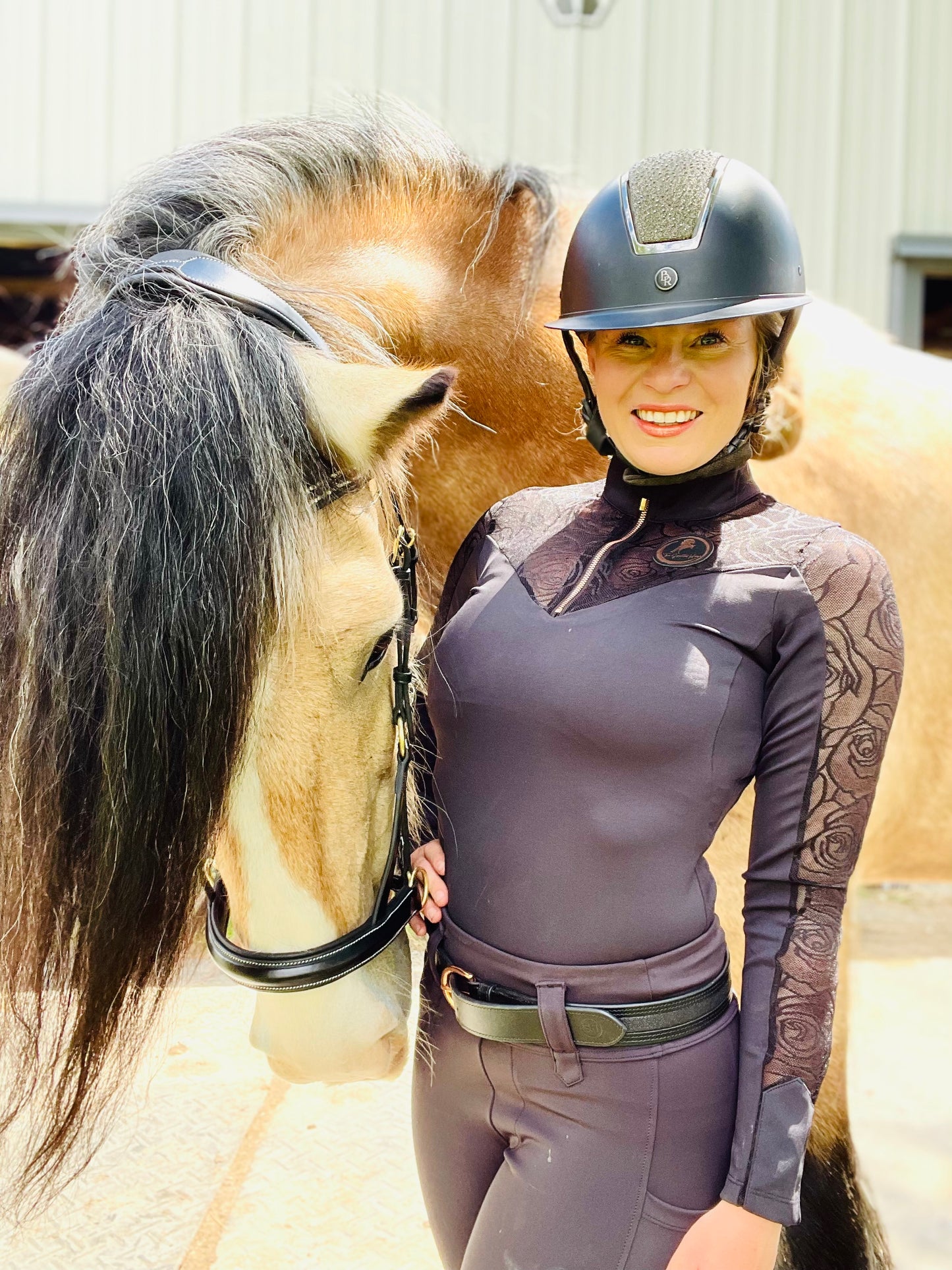 Dark Rose Lace-Luxury Riding Top