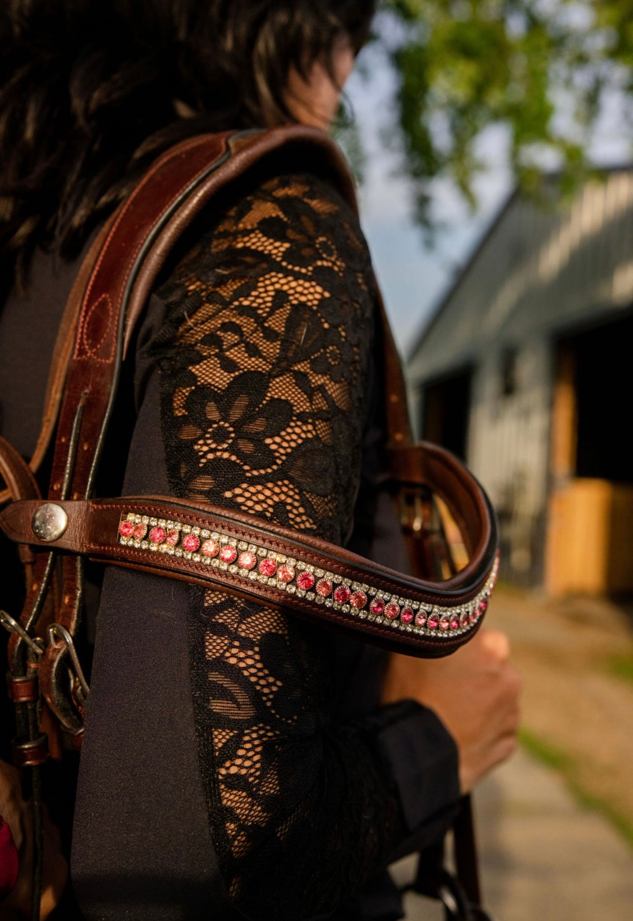 Black Daisy Lace-Luxury Riding Top