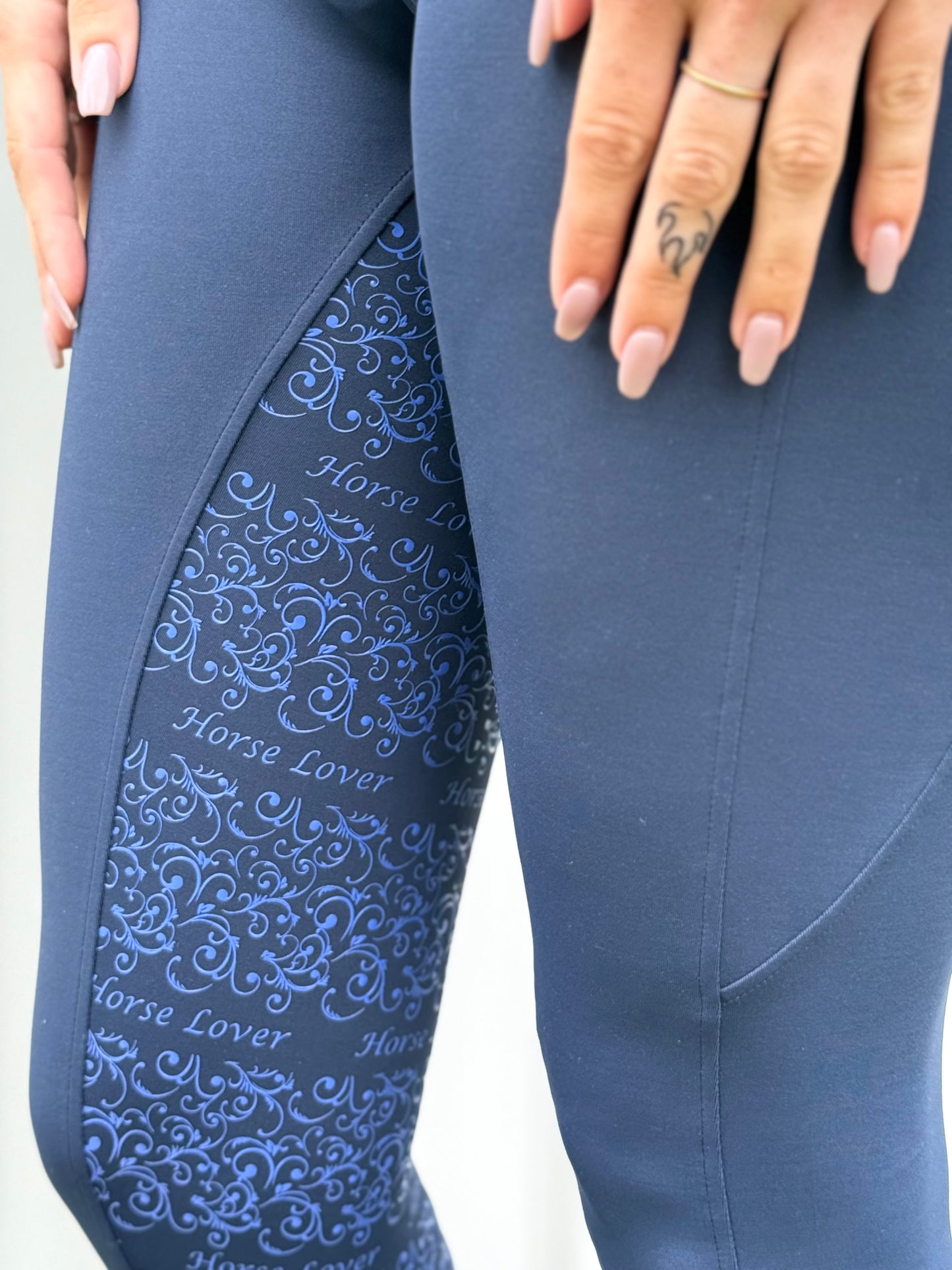 Navy Swirl-Riding Tights