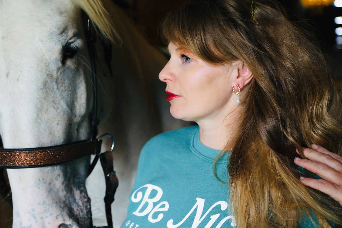 Pearl Horseshoe Earrings