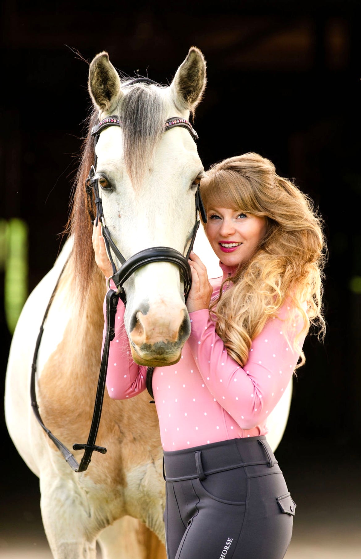 Pink Polka Dot-Riding Top