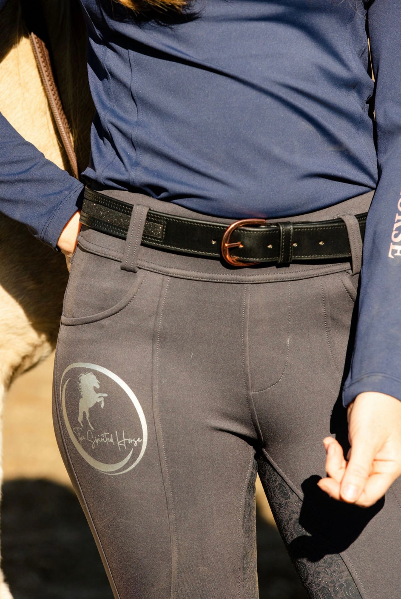 Black Shimmer-Leather Belt