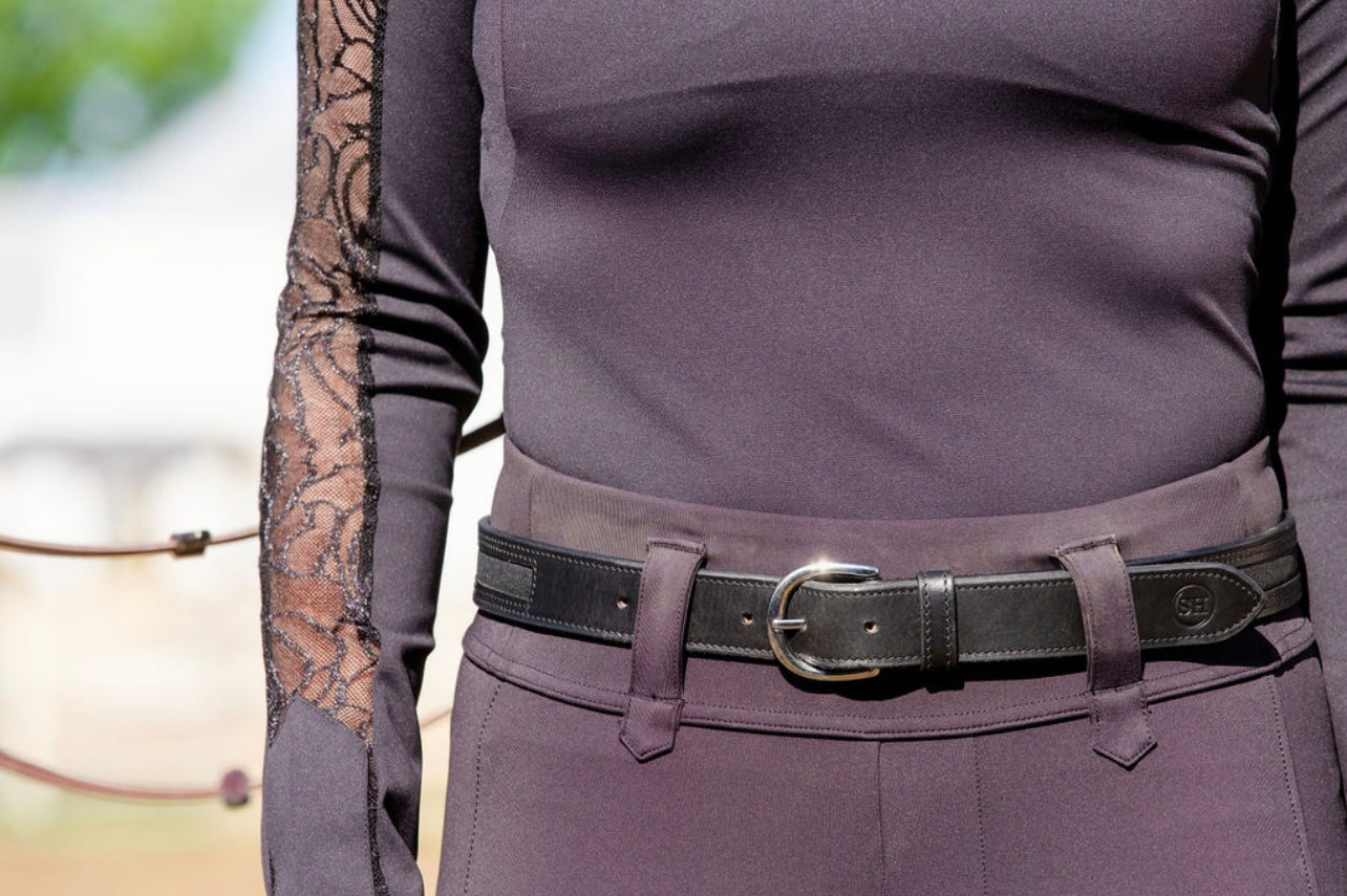 Black Shimmer-Leather Belt