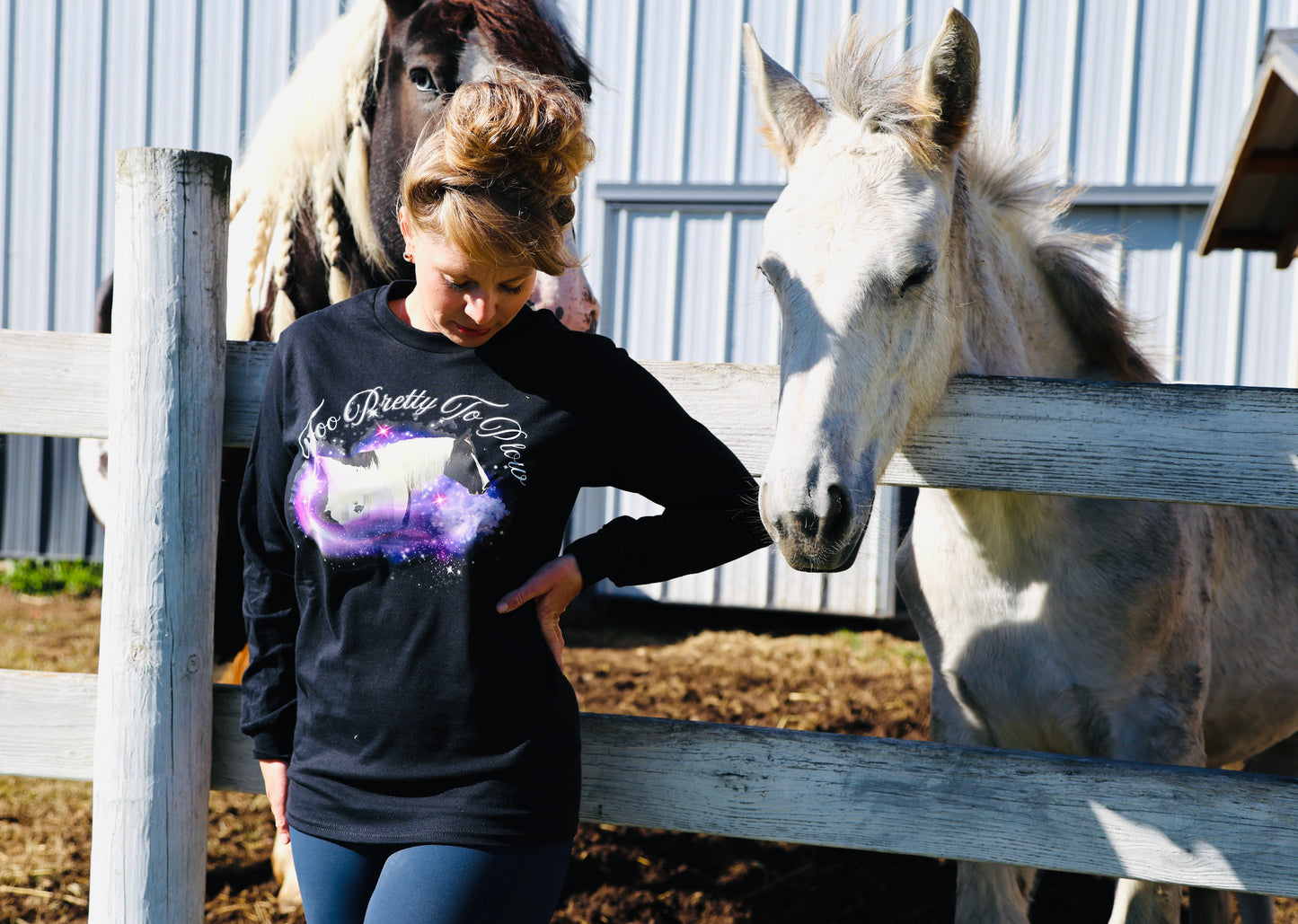 Too Pretty To Plow-Long Sleeve Shirt