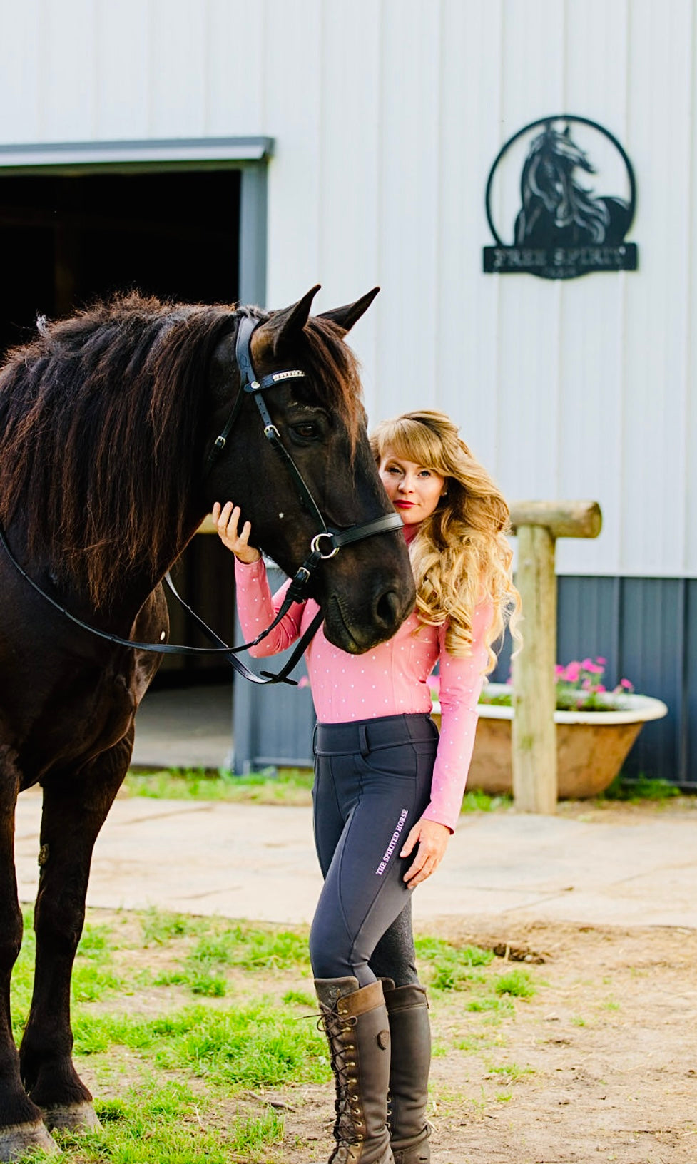 Pink Polka Dot-Riding Top