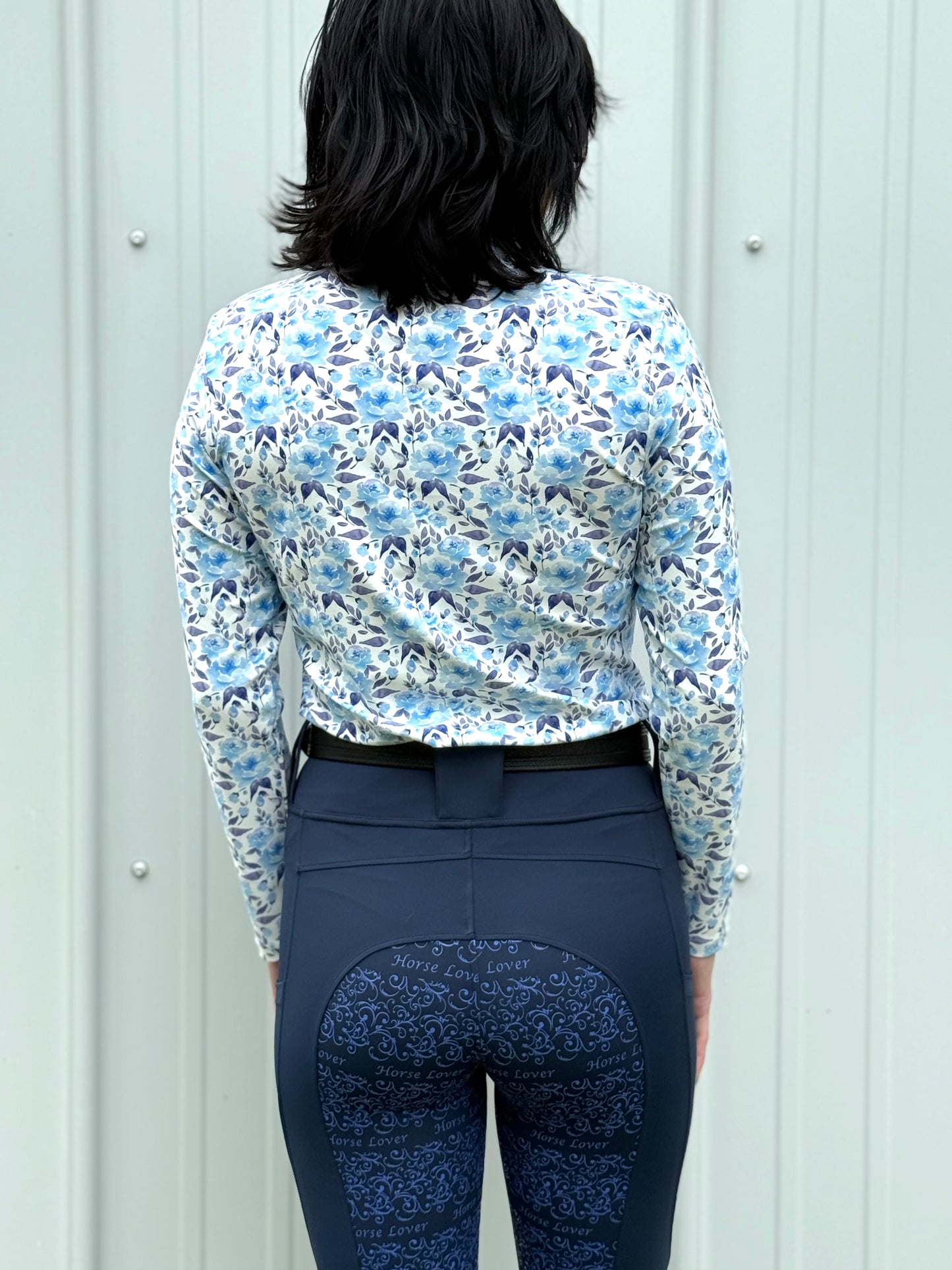 Navy Swirl-Riding Tights