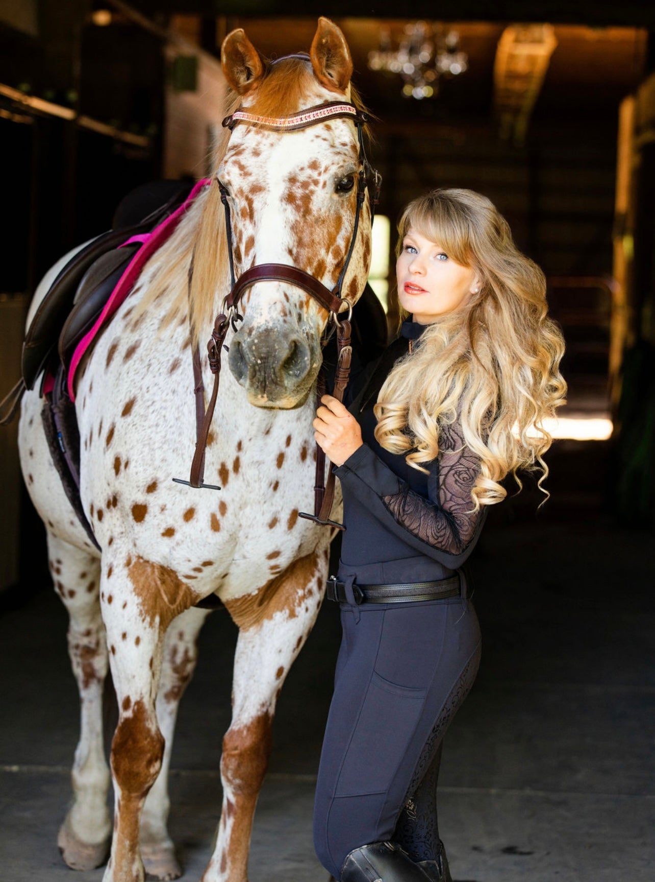Dark Rose Lace-Luxury Riding Top