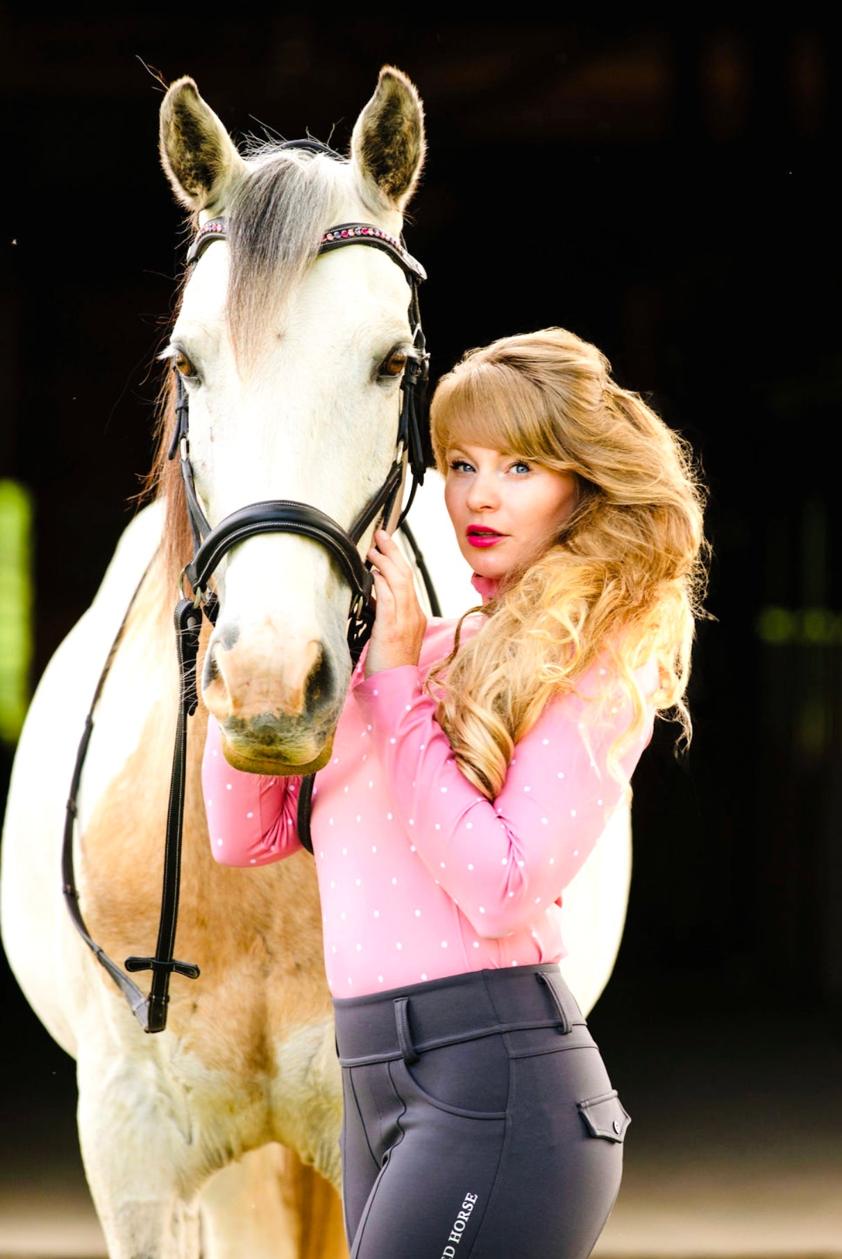 Pink Polka Dot-Riding Top