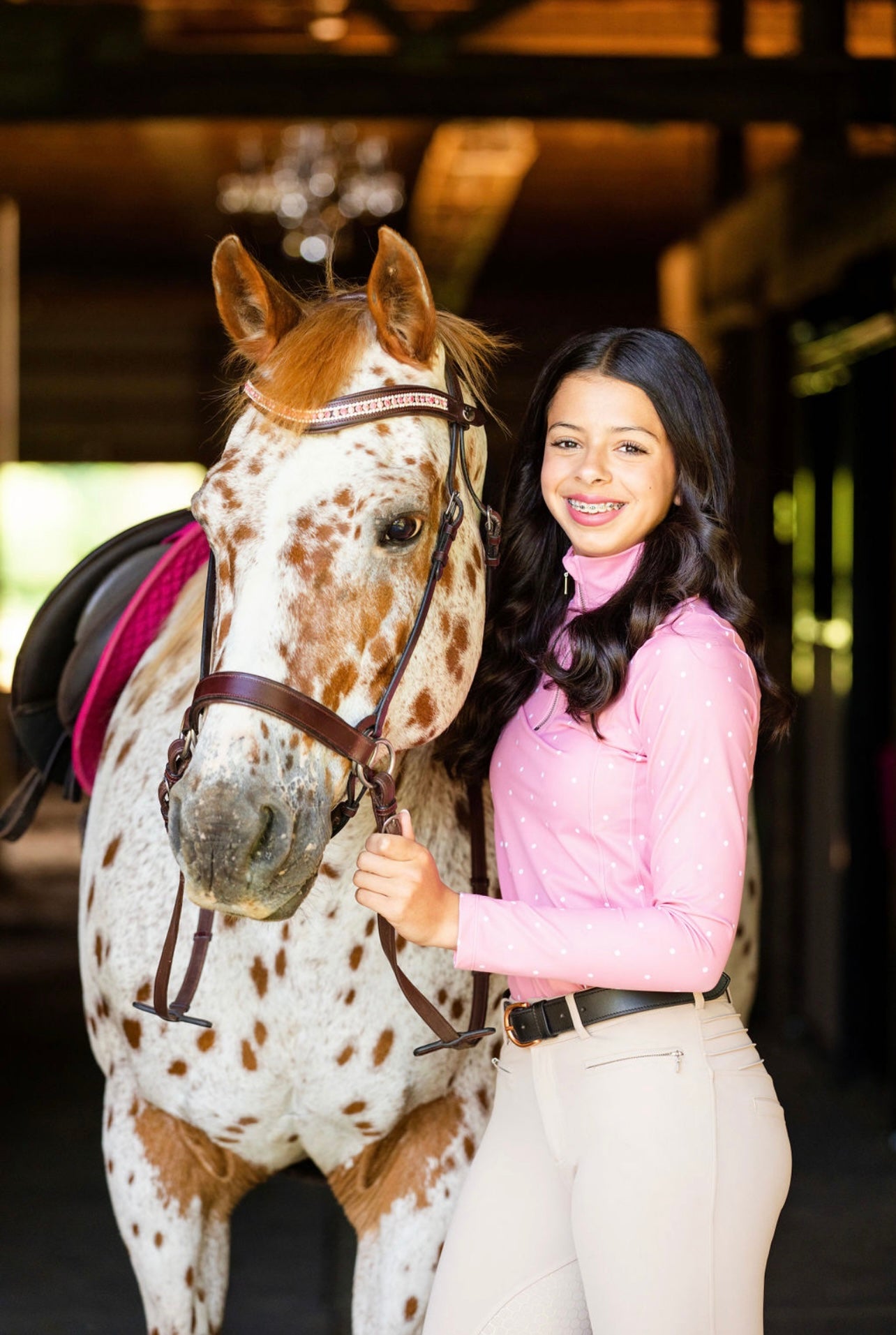 Pink Polka Dot-Riding Top