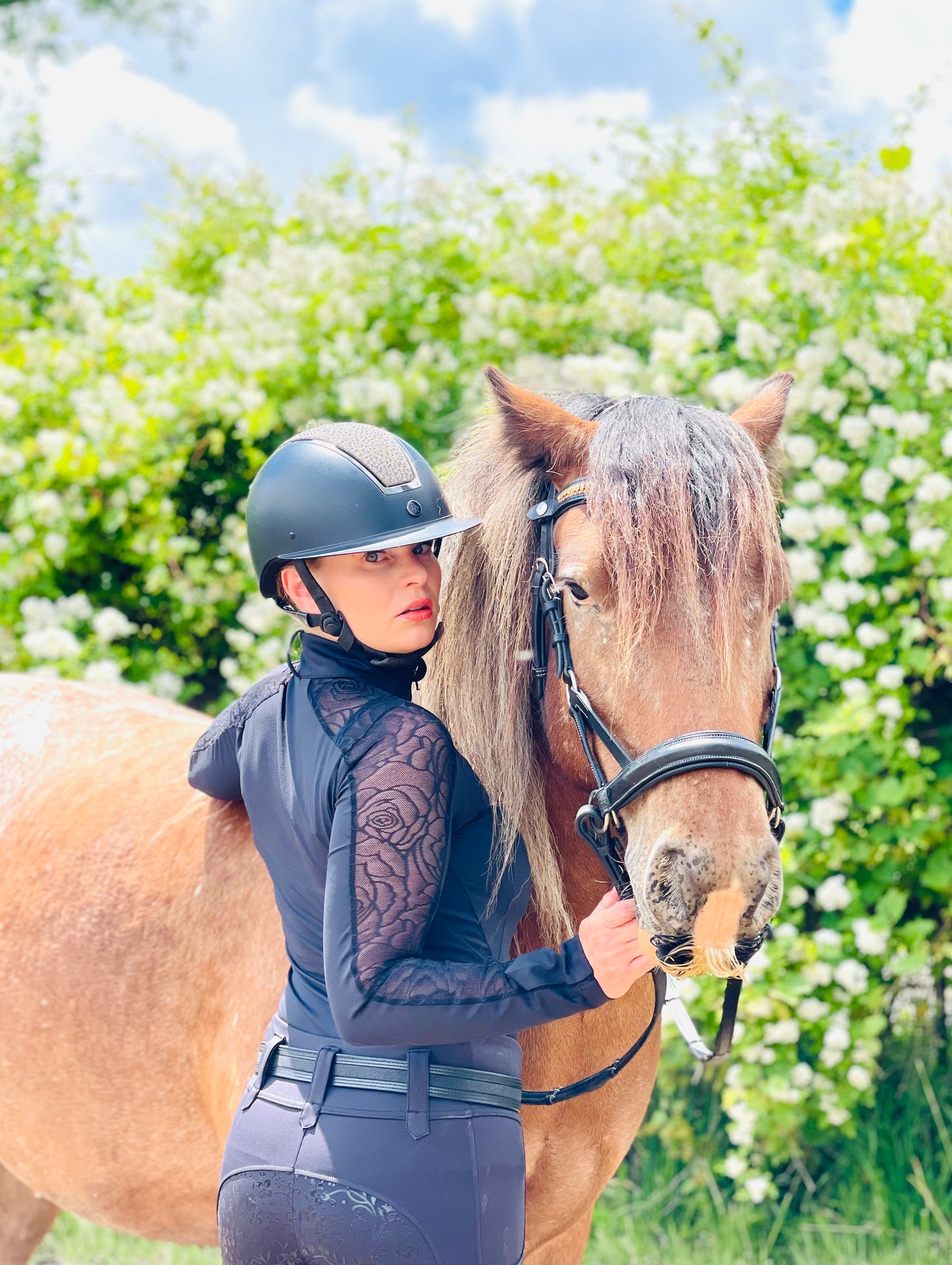 Dark Rose Lace-Luxury Riding Top