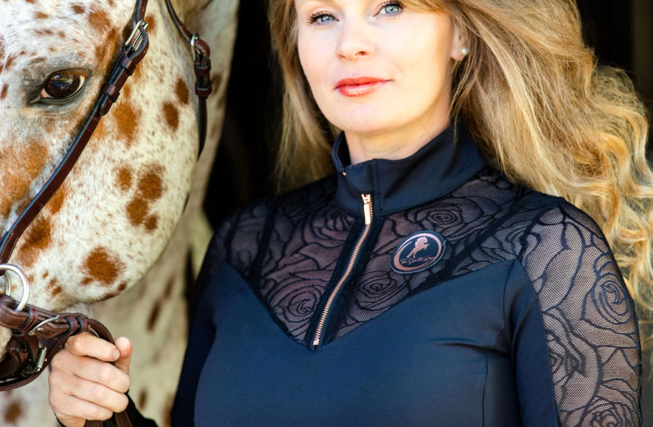 Dark Rose Lace-Luxury Riding Top