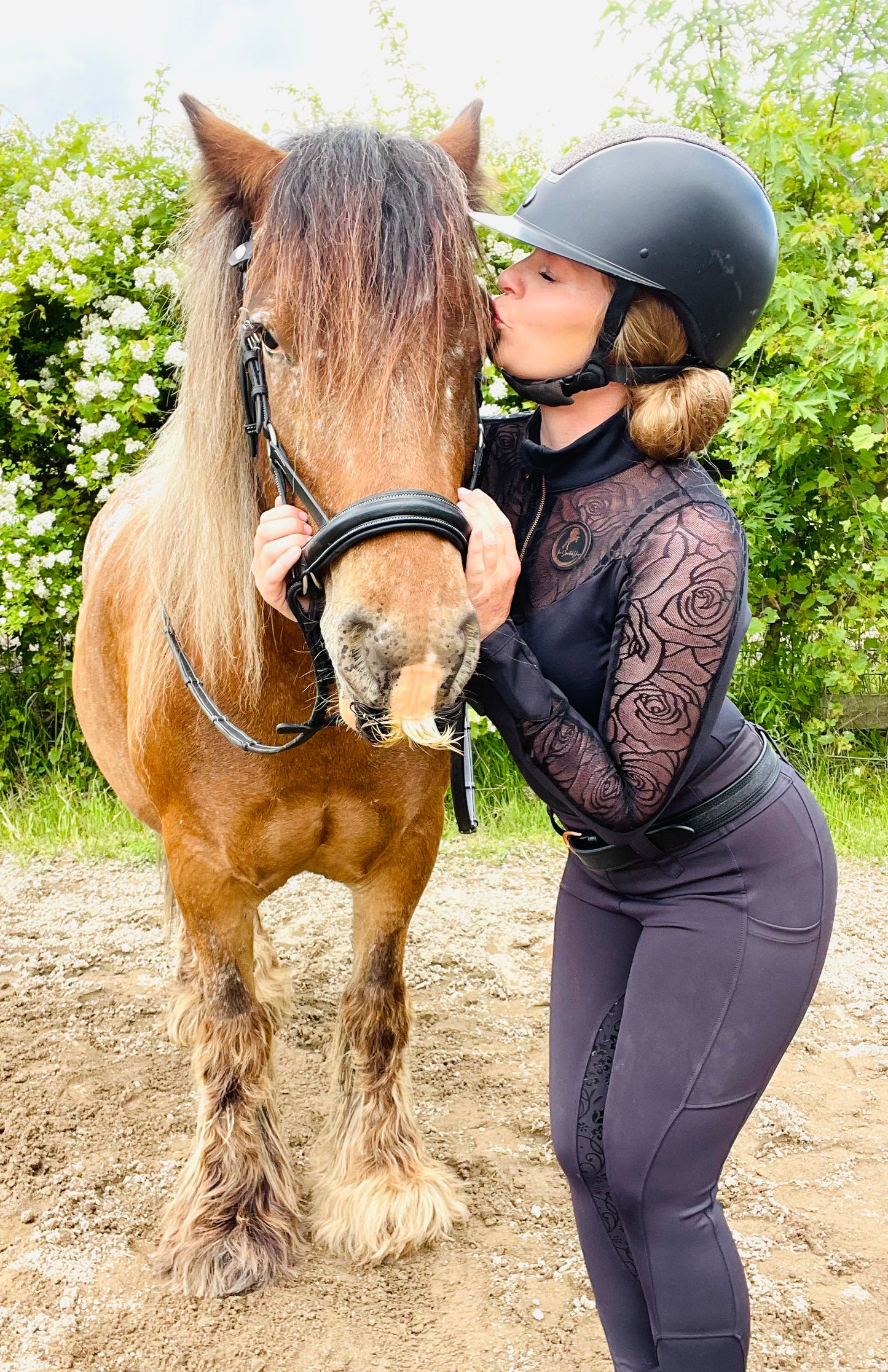 Dark Rose Lace-Luxury Riding Top