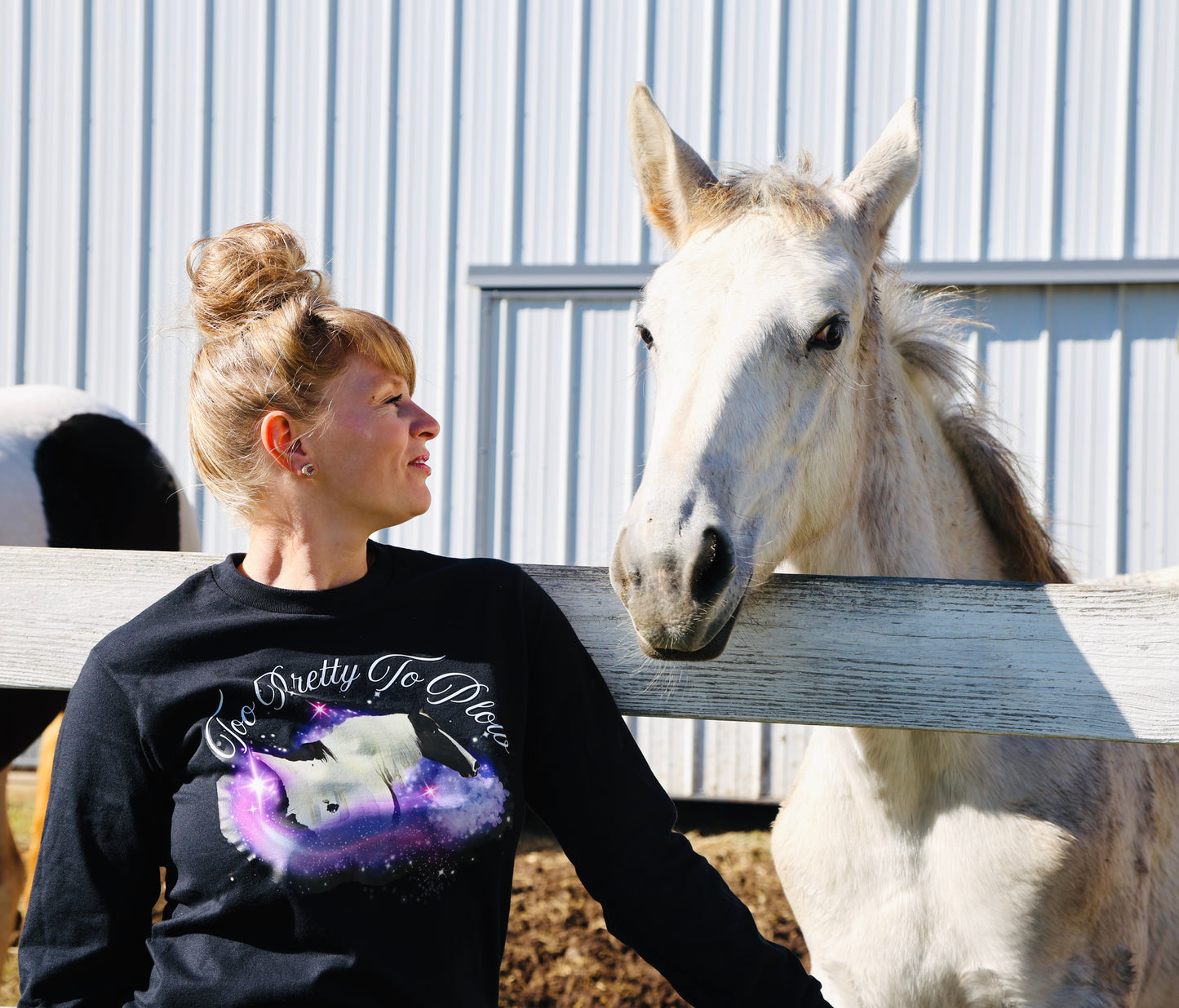 Too Pretty To Plow-Long Sleeve Shirt