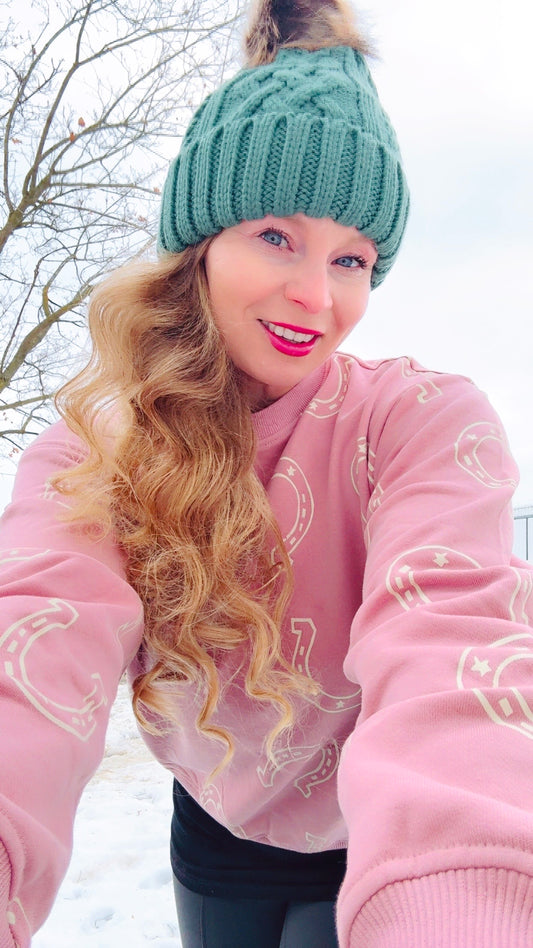 Pink Horse Shoe Sweatshirt