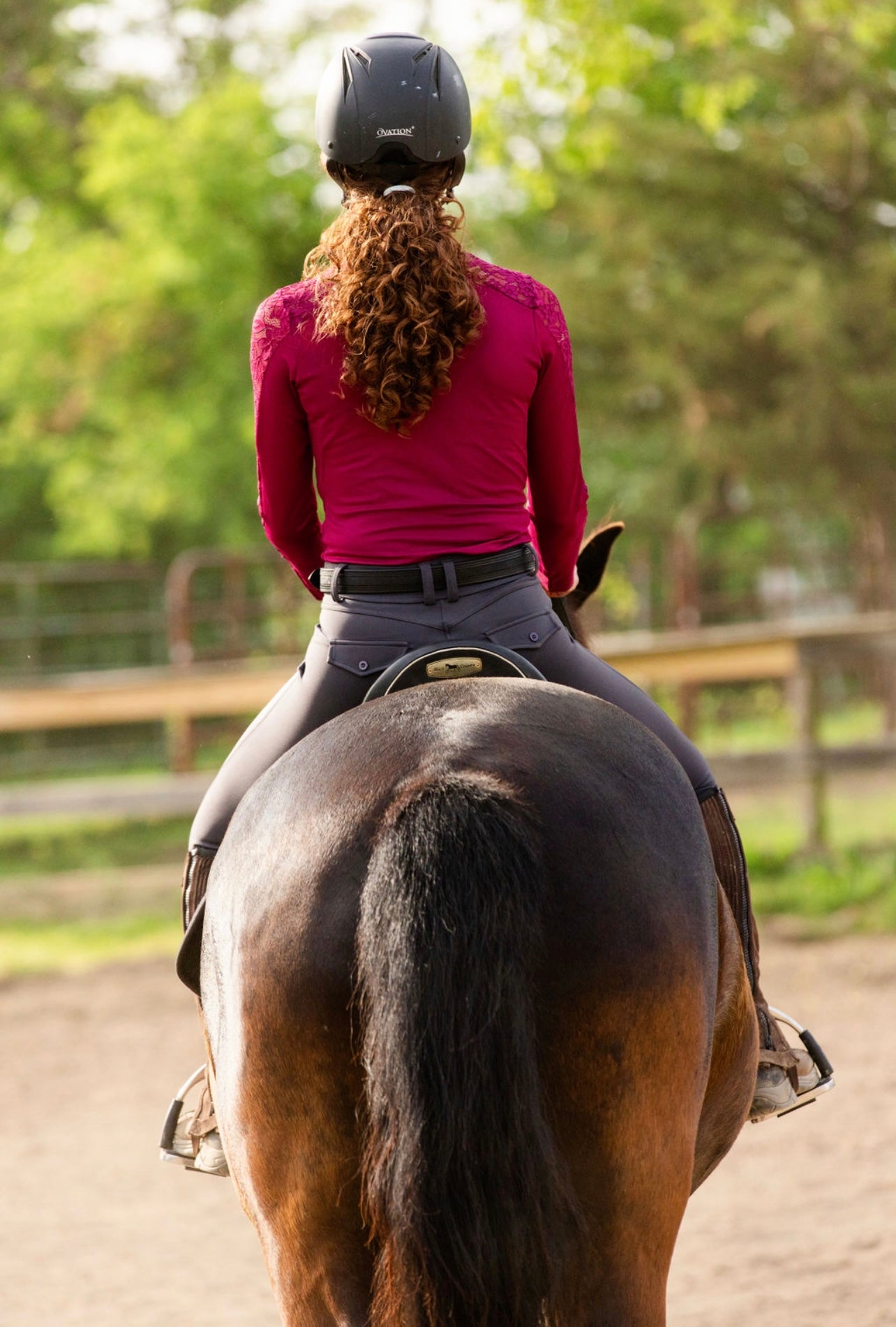 Burgundy Daisy Lace-Luxury Riding Top