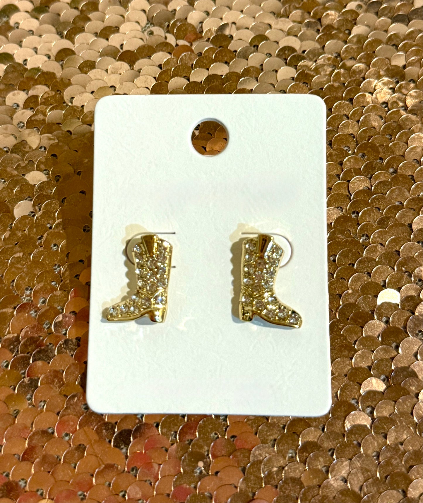 Rhinestone Cowgirl Boot-Stud Earrings