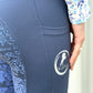 Navy Swirl-Riding Tights