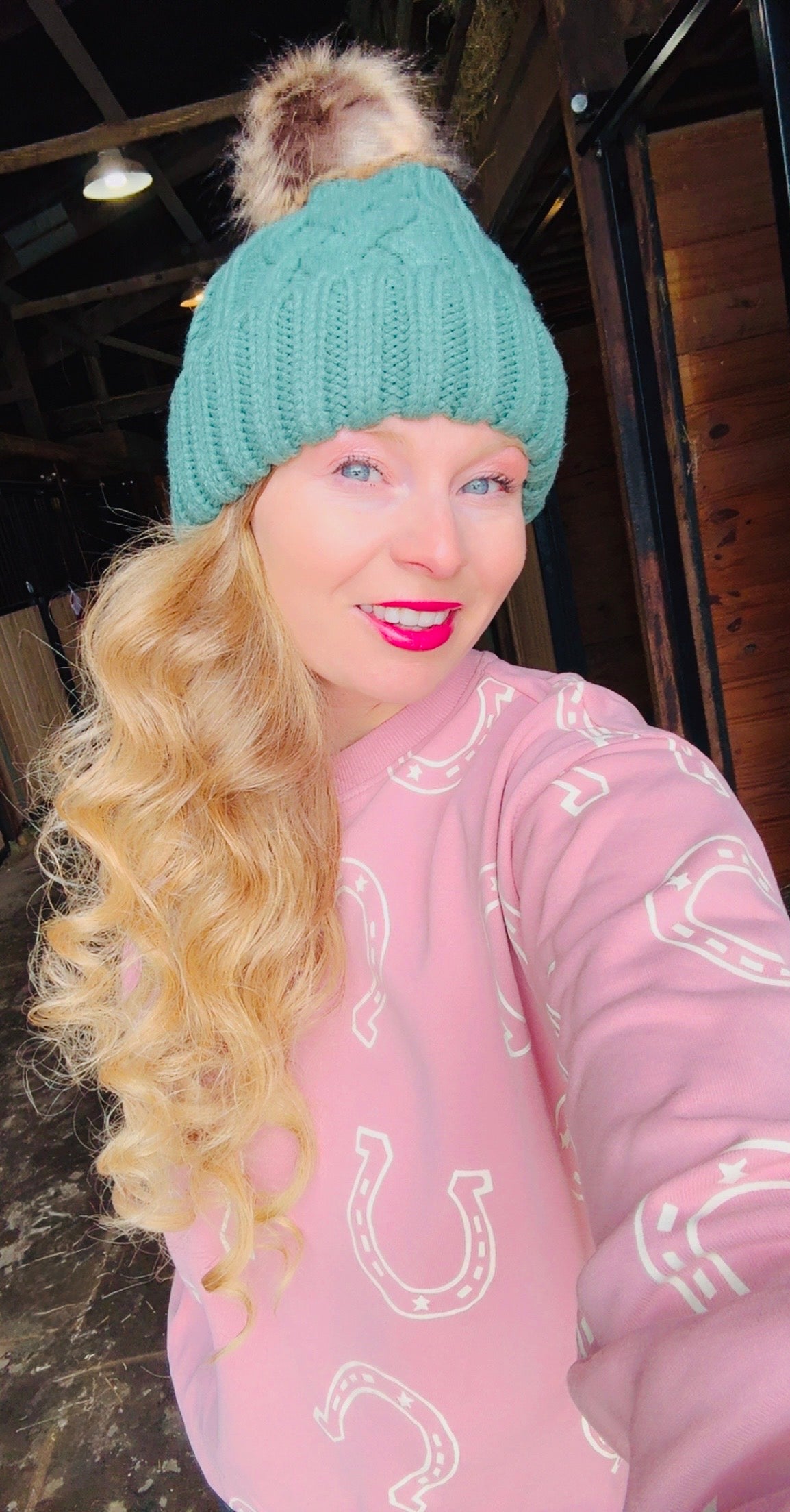 Pink Horse Shoe Sweatshirt