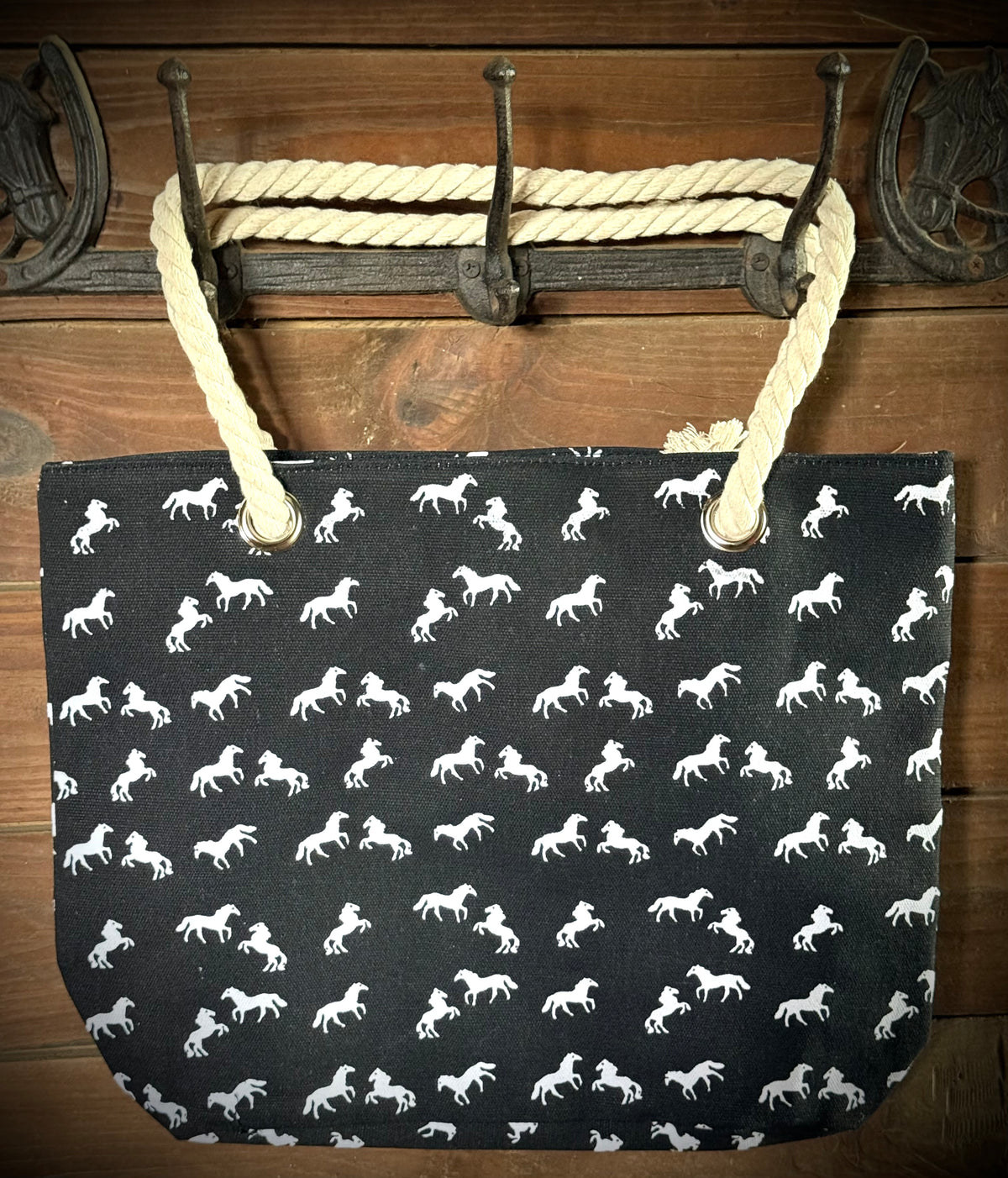 Navy Horse-Tote Bag