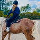 Ruffled Ride-Navy Blouse