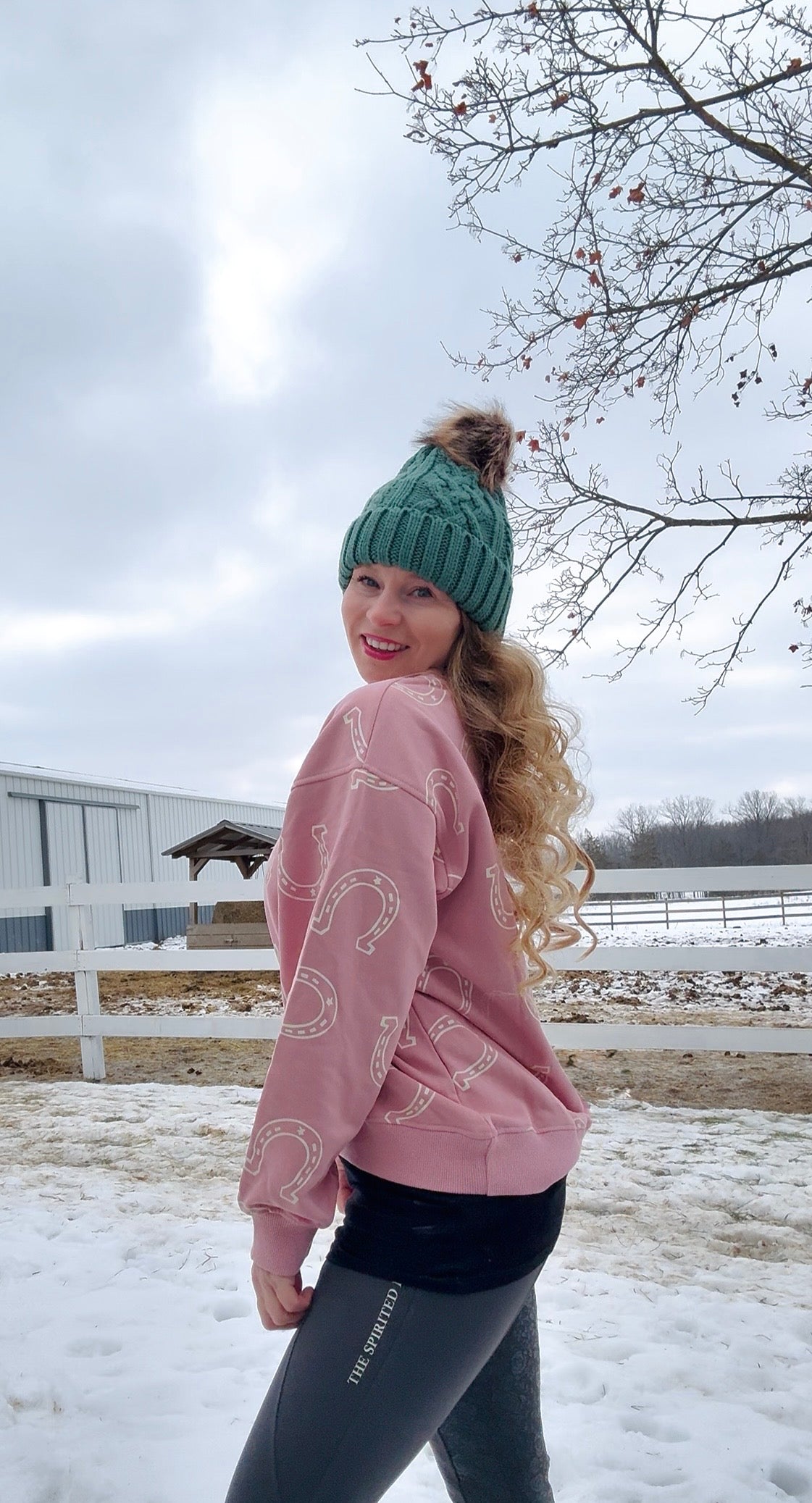 Pink Horse Shoe Sweatshirt