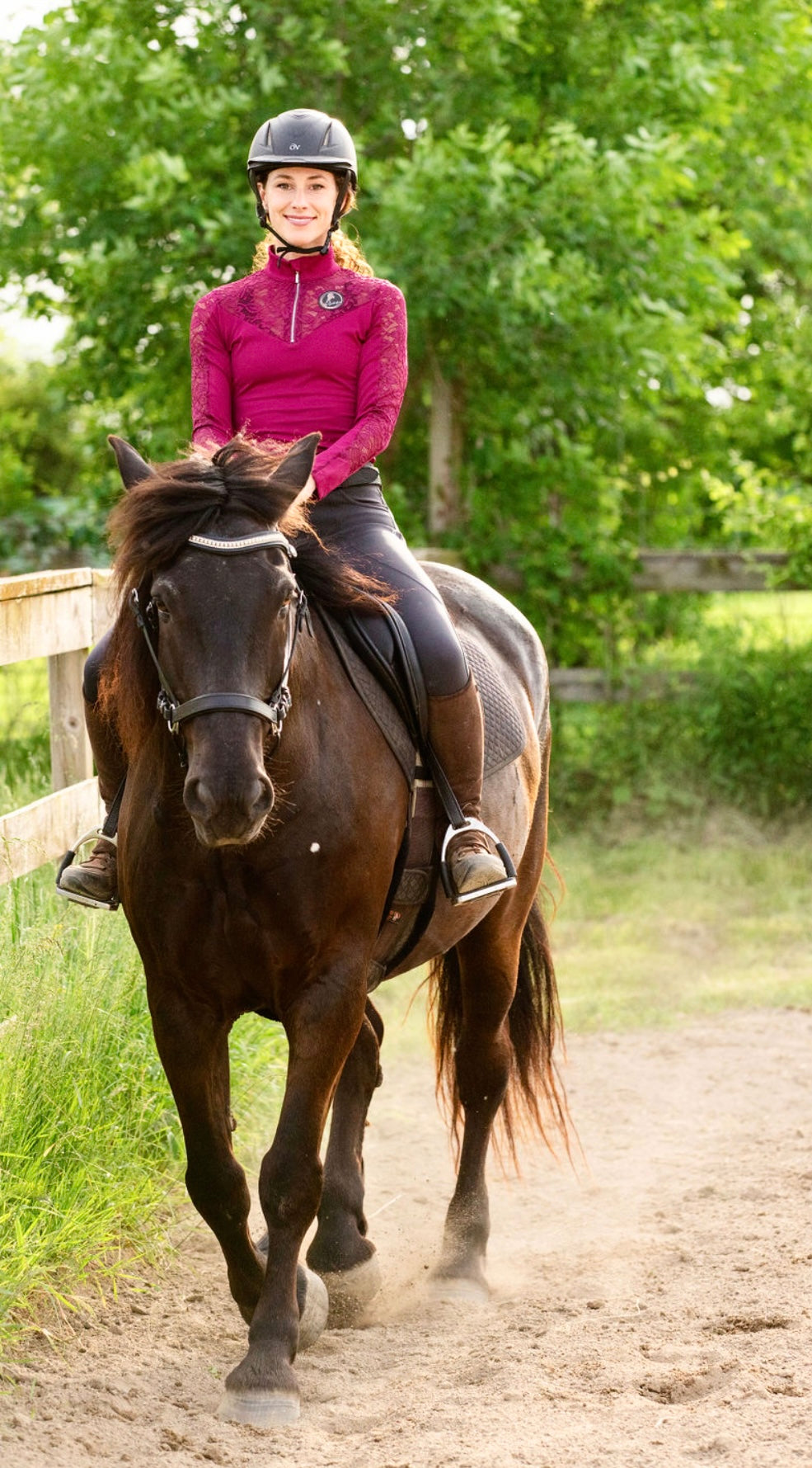 Burgundy Daisy Lace-Luxury Riding Top