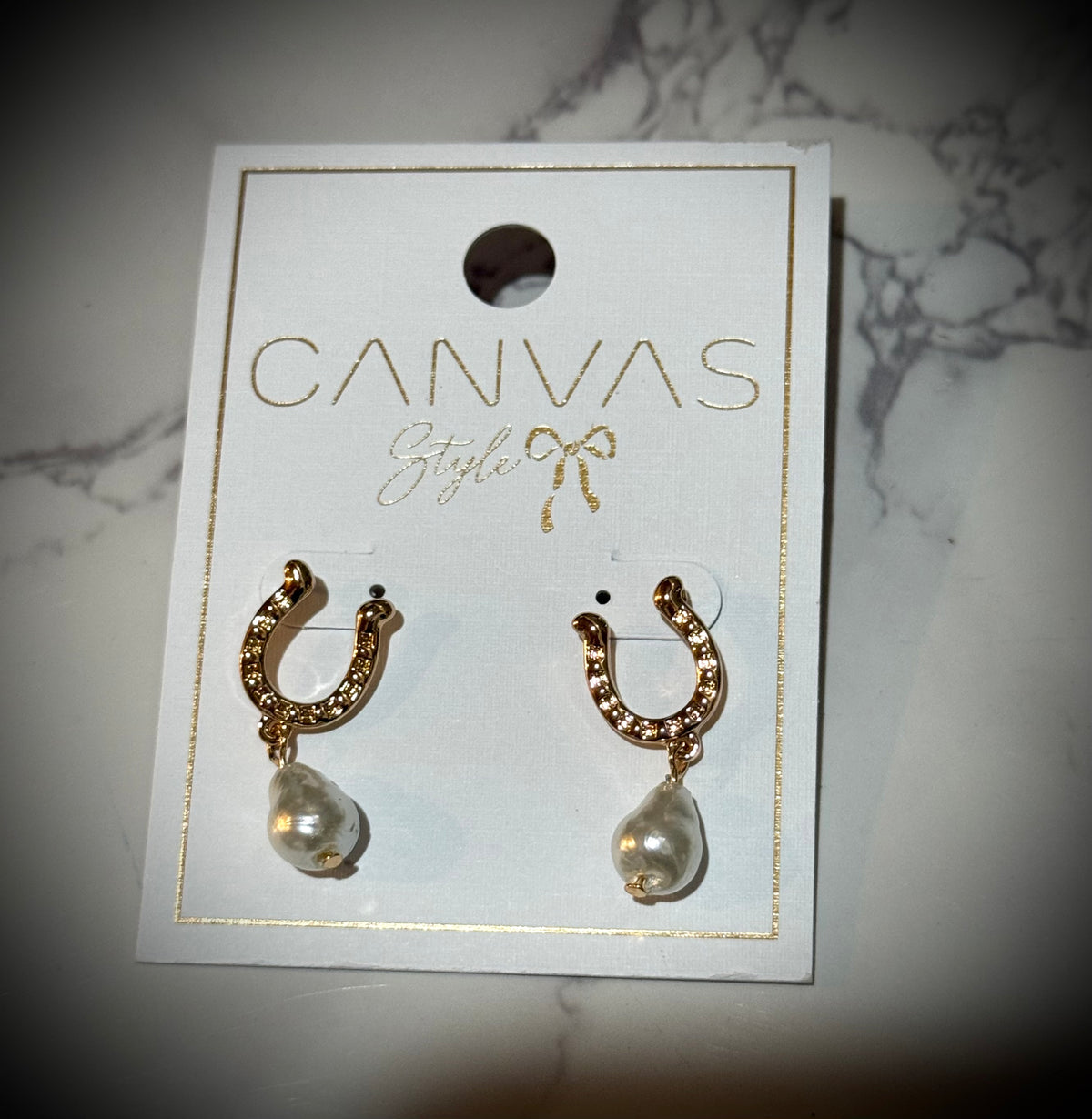 Pearl Horseshoe Earrings