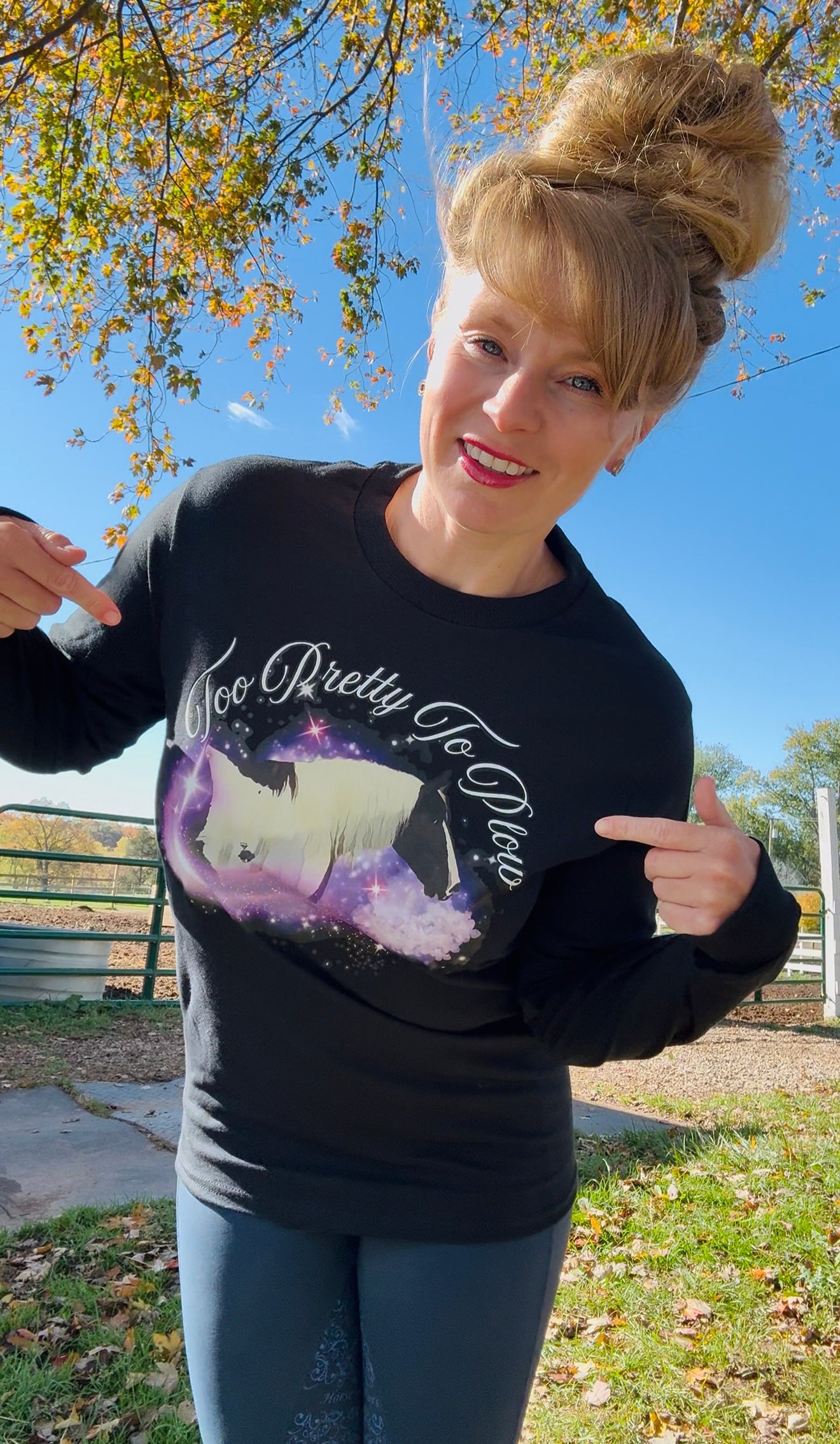 Too Pretty To Plow-Long Sleeve Shirt
