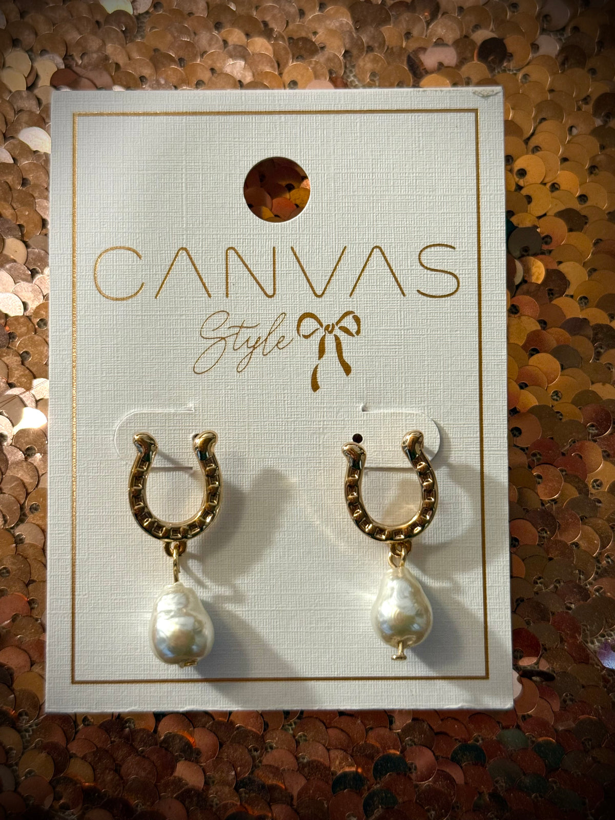 Pearl Horseshoe Earrings