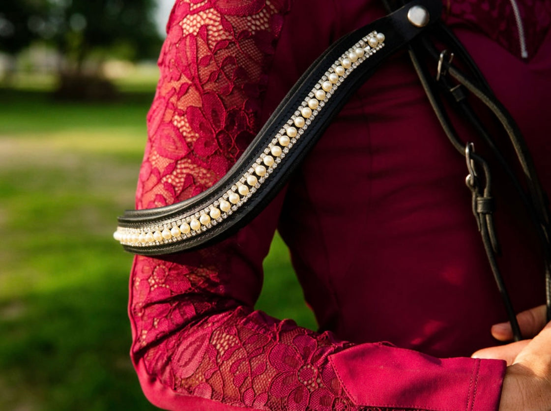 Burgundy Daisy Lace-Luxury Riding Top