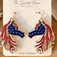 Patriotic Horse Earrings